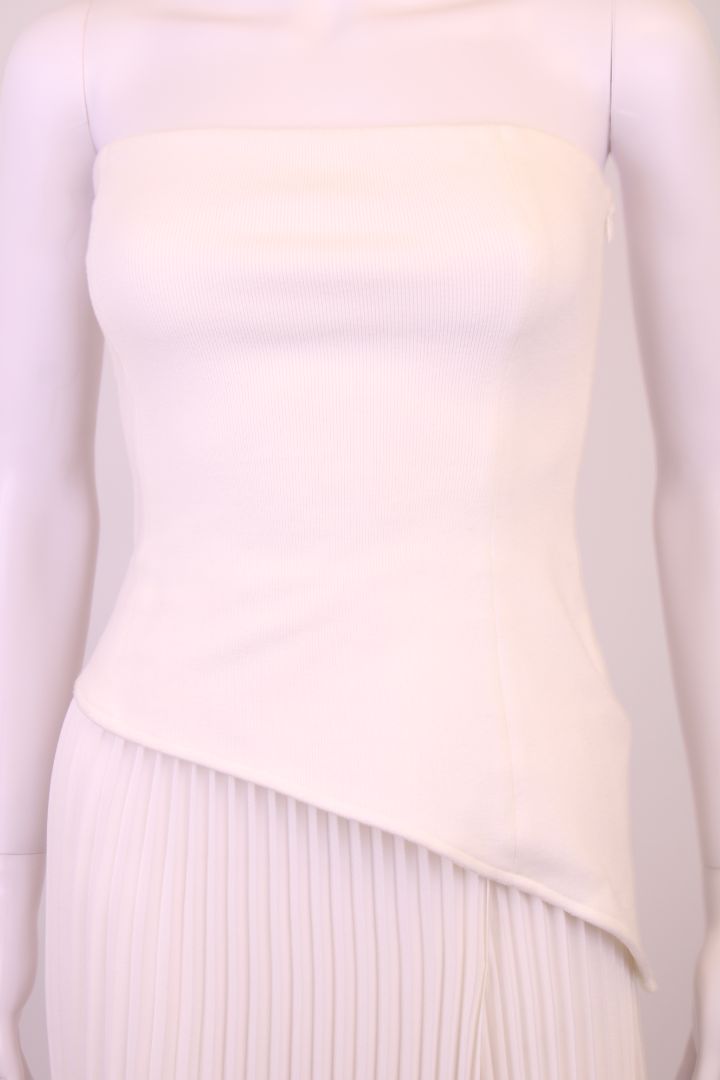 Arakii Strapless Pleated Dress White S