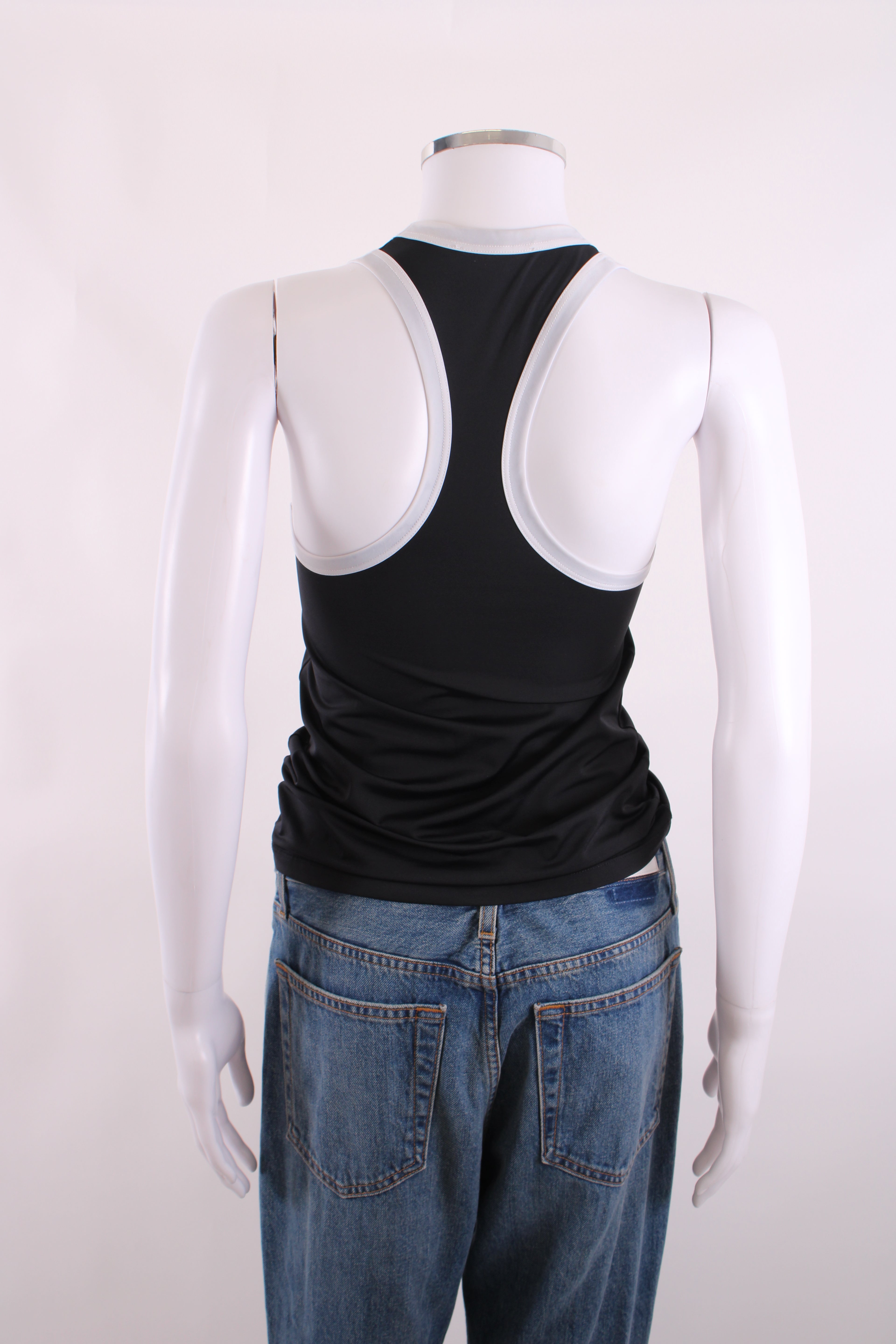 Balmain Racer Back Vest Black/White 36