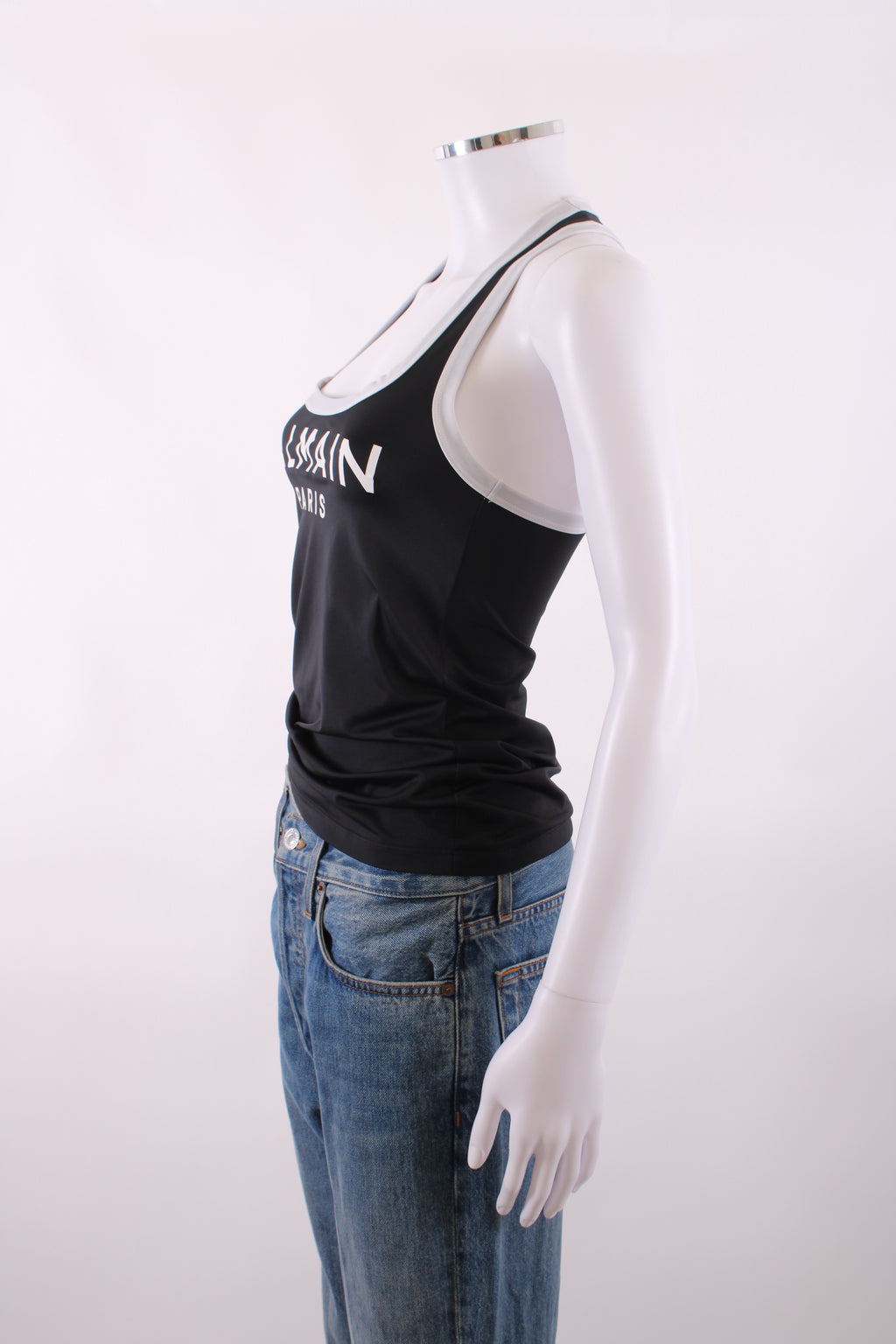 Balmain Racer Back Vest Black/White 36