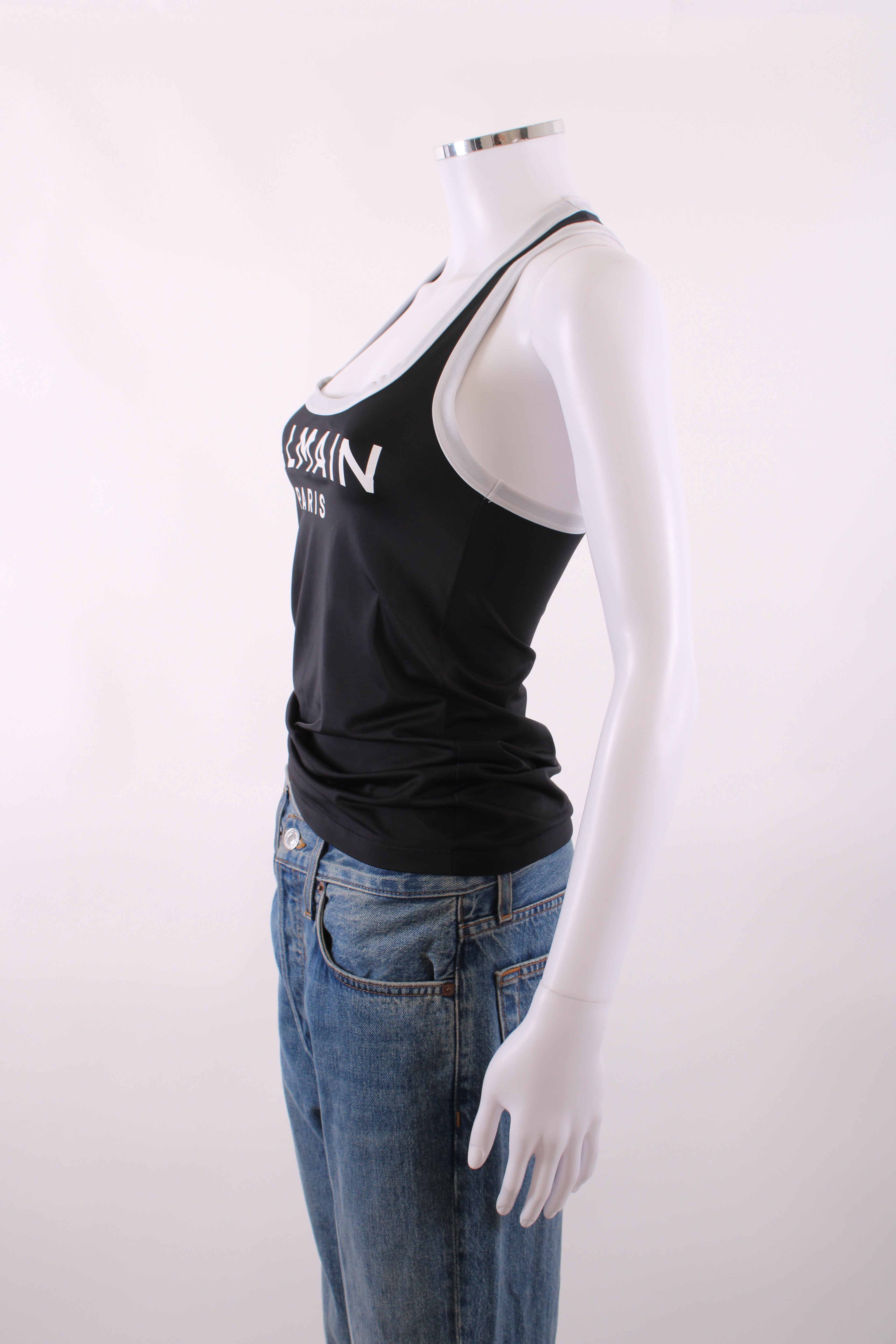 Balmain Racer Back Vest Black/White 36