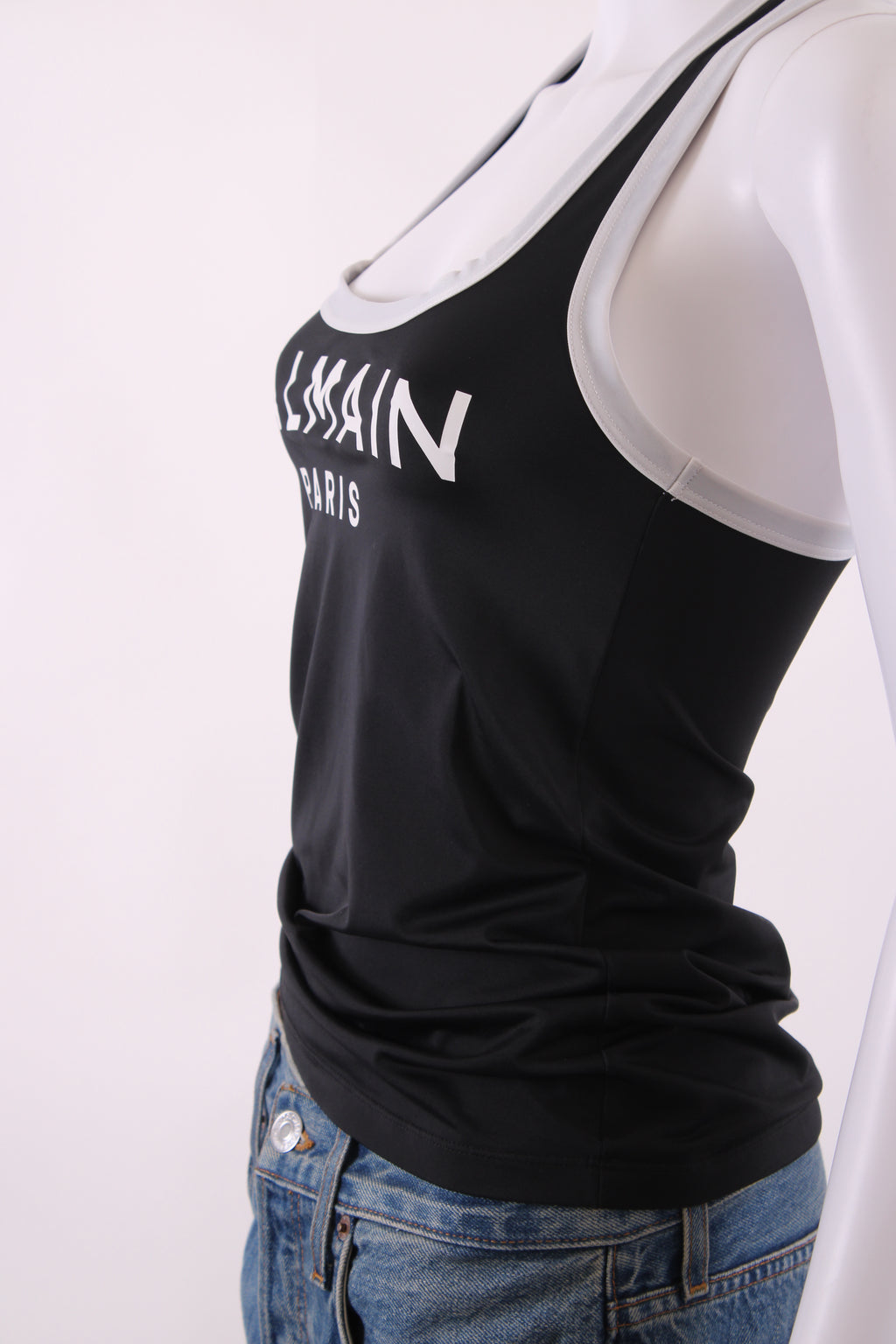 Balmain Racer Back Vest Black/White 36