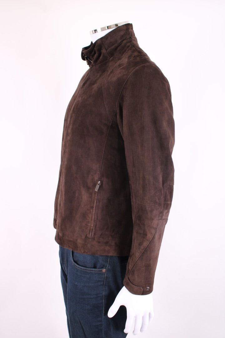 Zegna Sport Suede Jacket Brown M