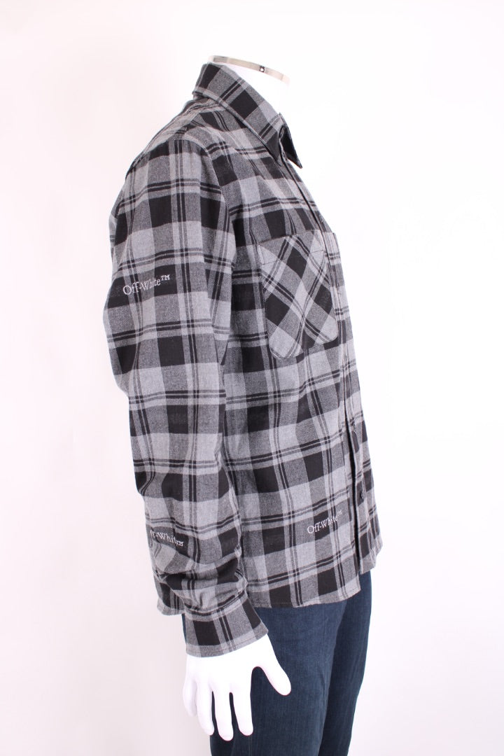 Off White L/S Check Shirt Grey/ Black M