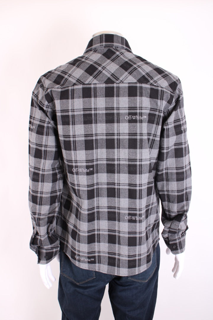 Off White L/S Check Shirt Grey/ Black M