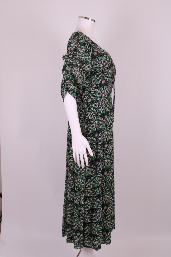BA&SH S/S Print Dress Green/ Cream M