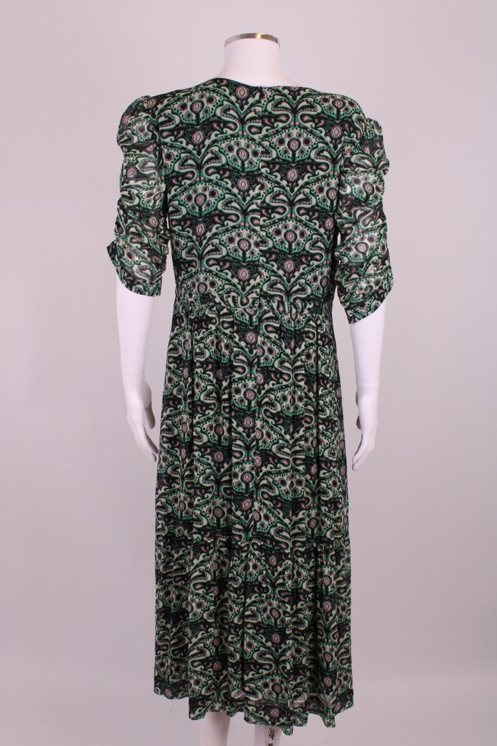 BA&SH S/S Print Dress Green/ Cream M