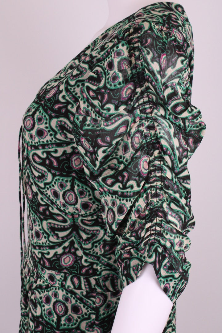 BA&SH S/S Print Dress Green/ Cream M