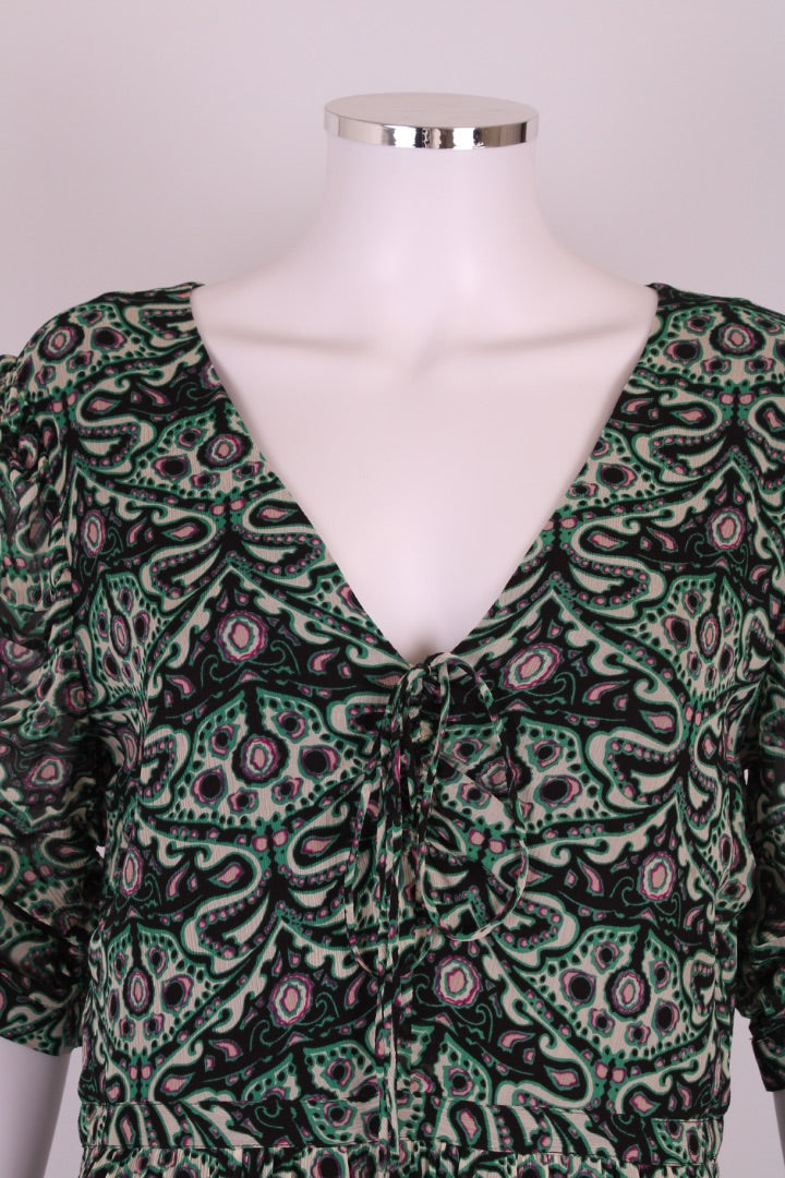 BA&SH S/S Print Dress Green/ Cream M