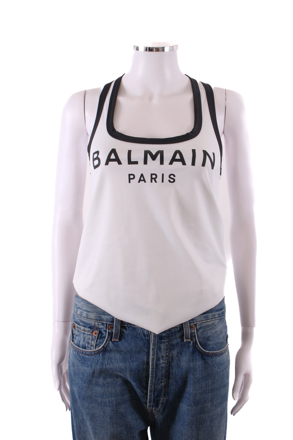 Balmain Racer Back Vest White 38