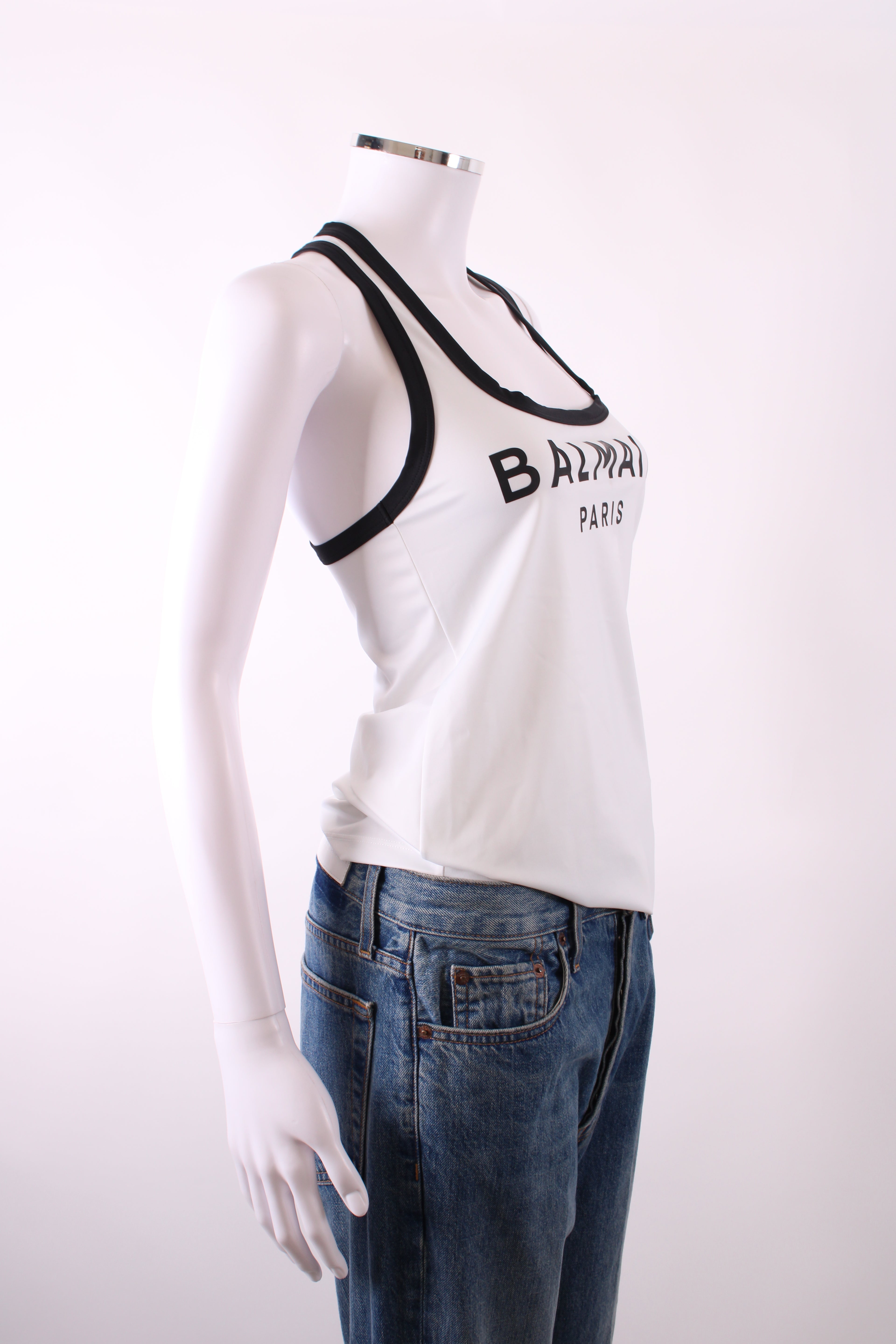 Balmain Racer Back Vest White 38