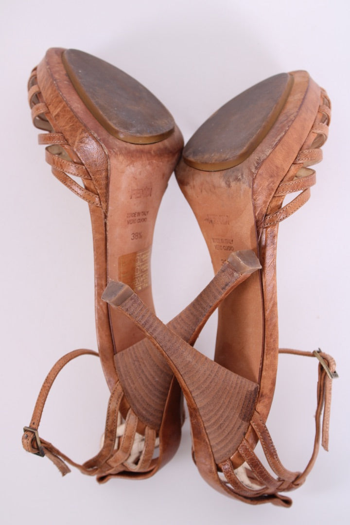 Fendi Heels Brown 38 1/2