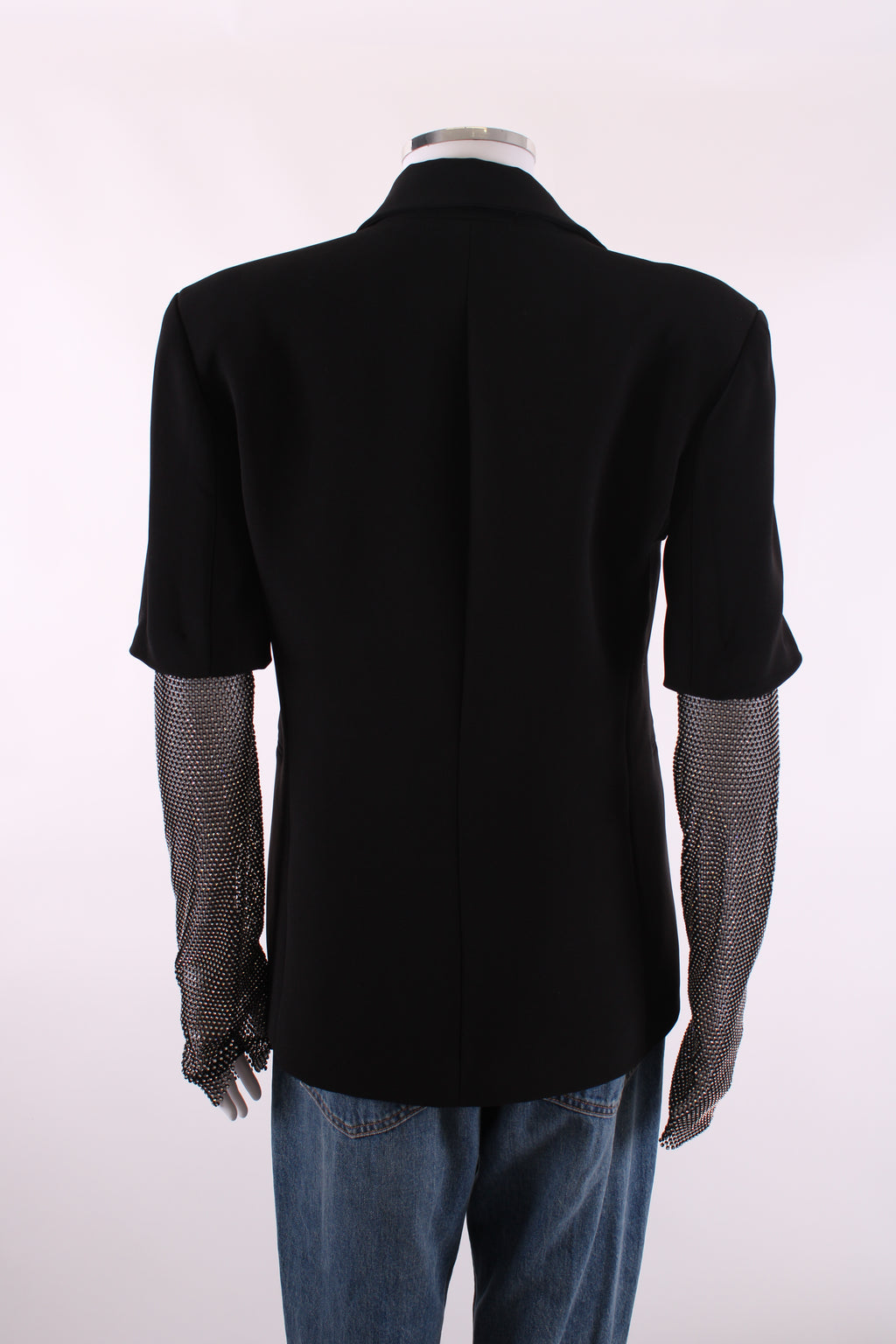 Anja Rock Embellished Sleeve Blazer Black S