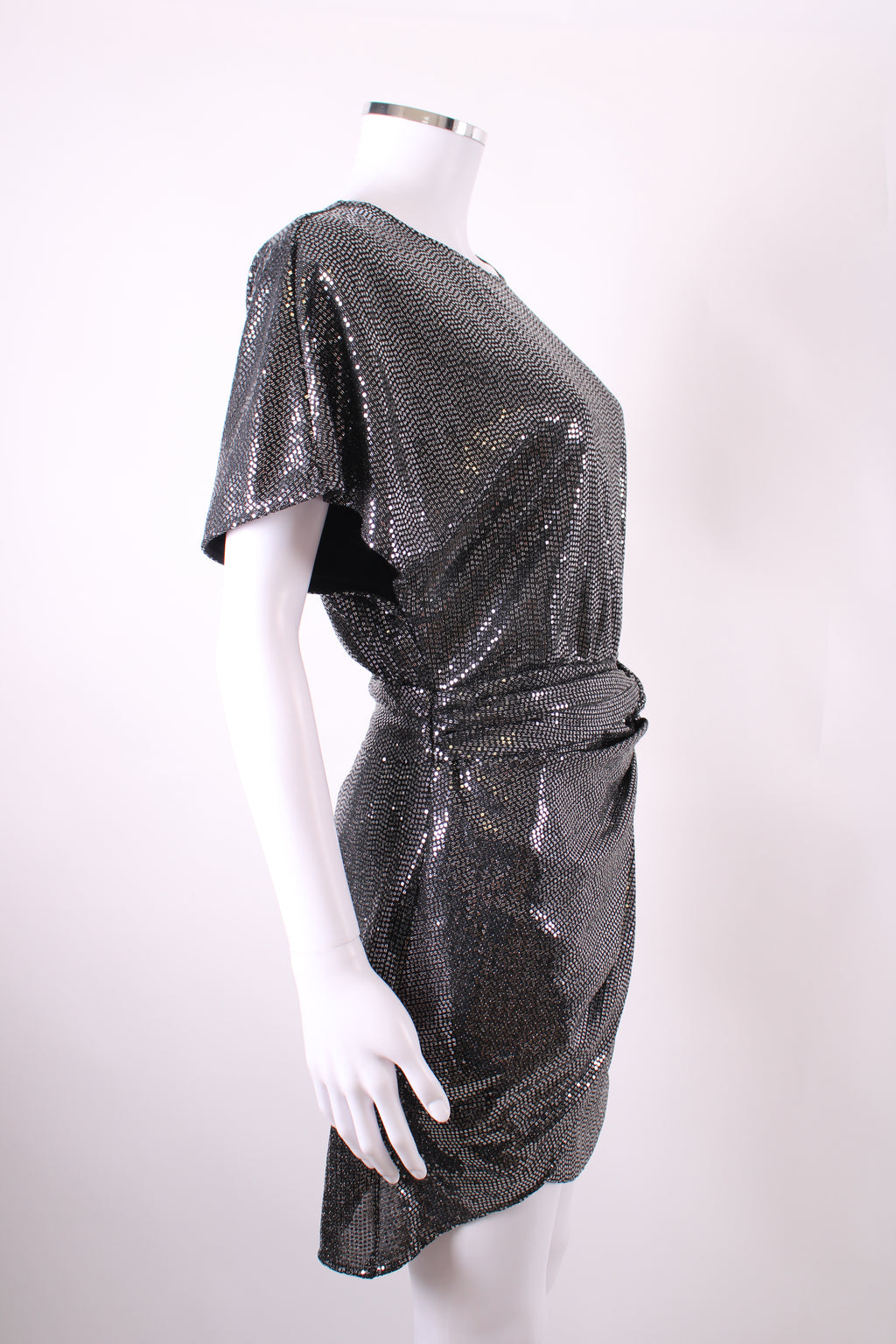 The Kooples Mini Dress Silver Sequin S