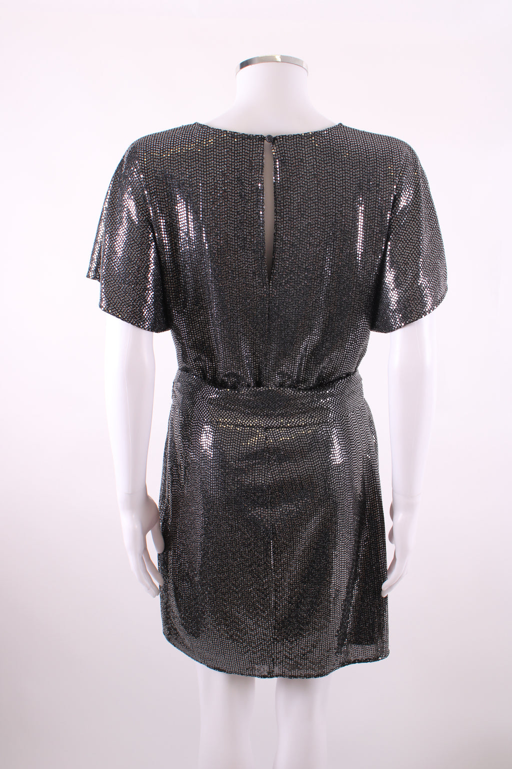 The Kooples Mini Dress Silver Sequin S