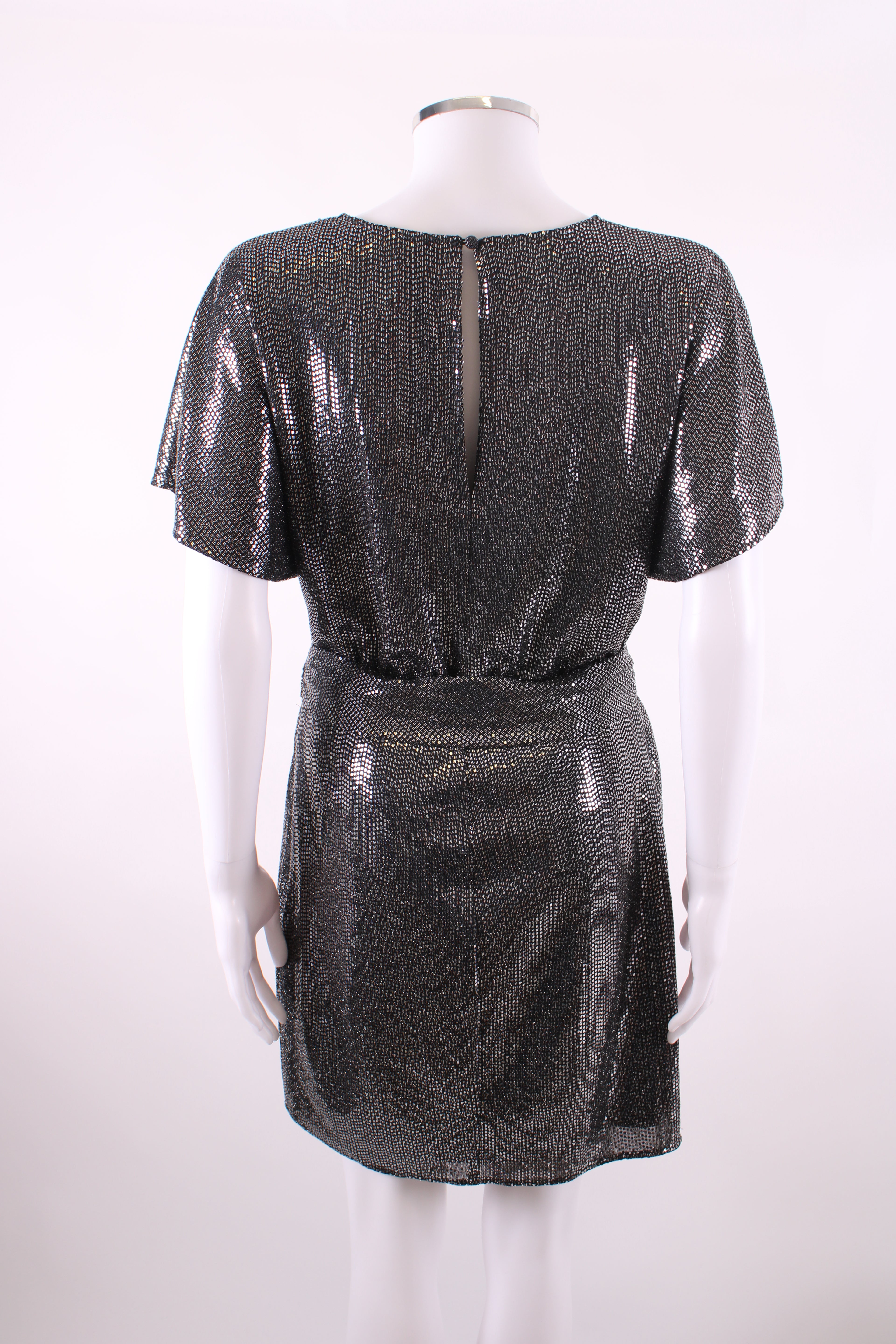 The Kooples Mini Dress Silver Sequin S