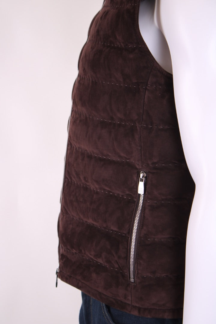 Corneliani Padded Suede Gilet Brown M