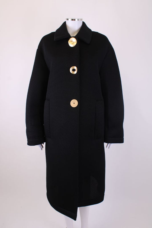 Dries Van Noten Rinks Oversized Textured Coat Black M
