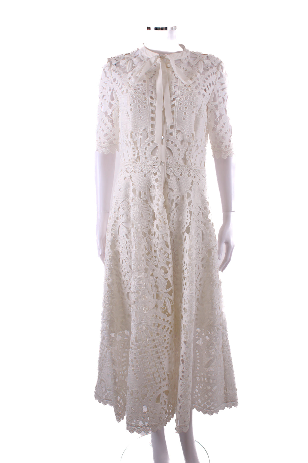 Temperley London S/S Lace Dress White 10