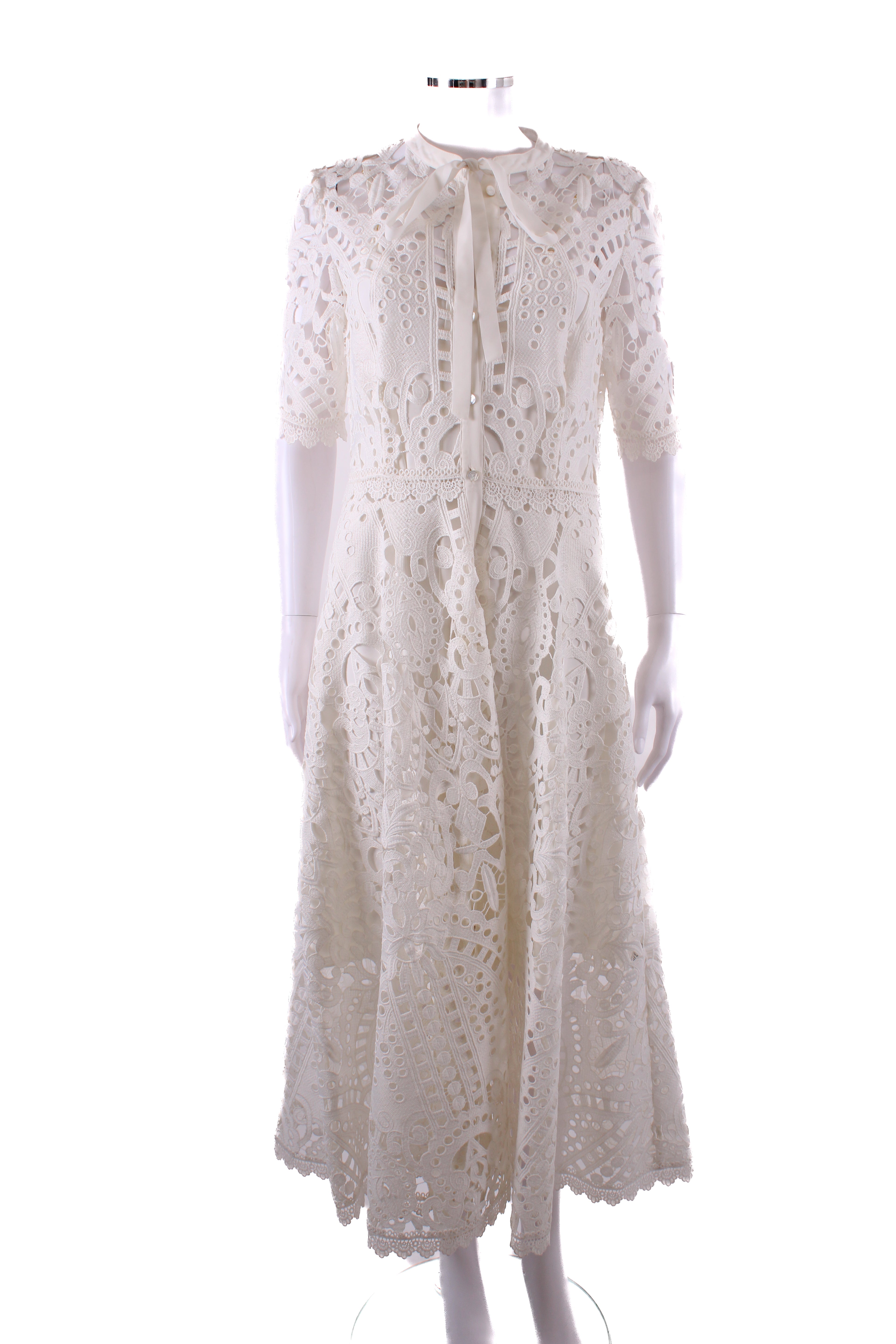 Temperley London S/S Lace Dress White 10