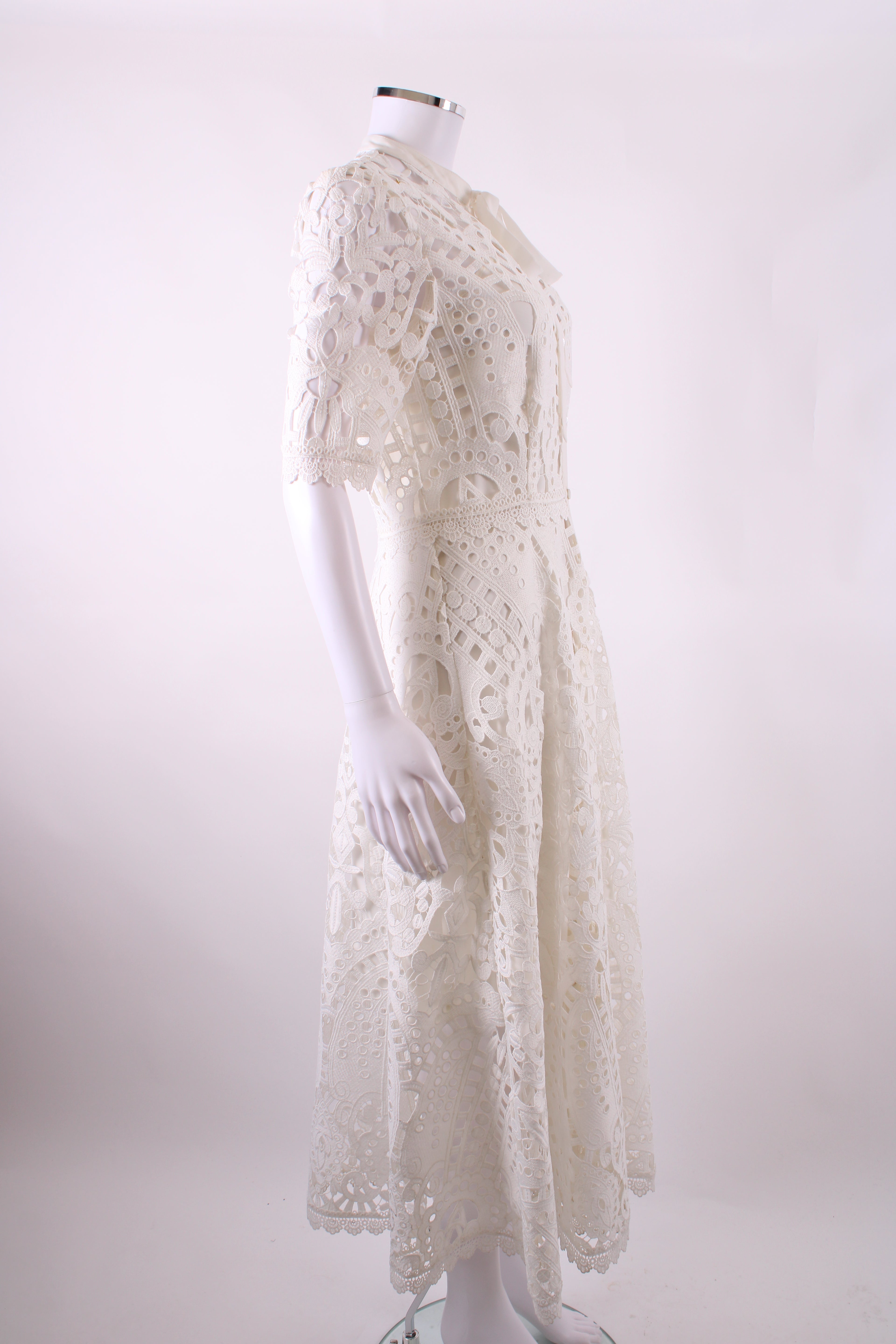 Temperley London S/S Lace Dress White 10