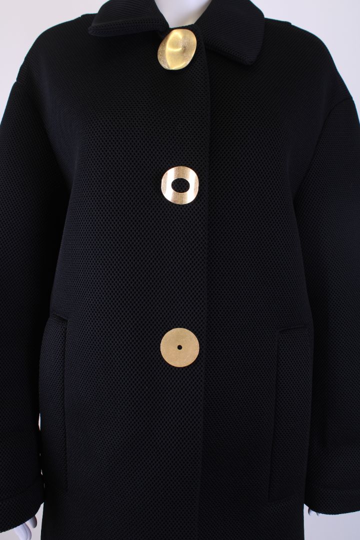Dries Van Noten Rinks Oversized Textured Coat Black M