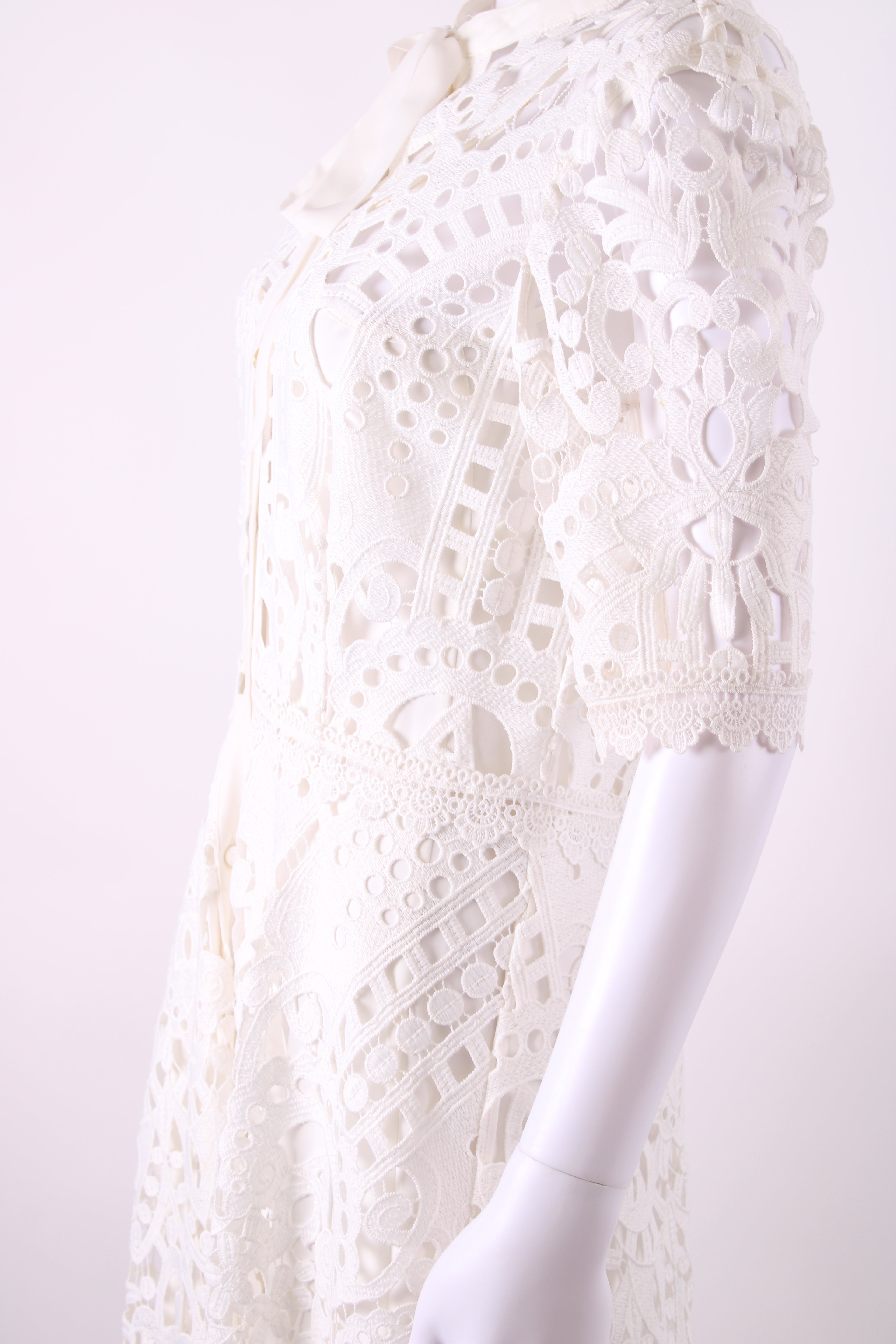 Temperley London S/S Lace Dress White 10