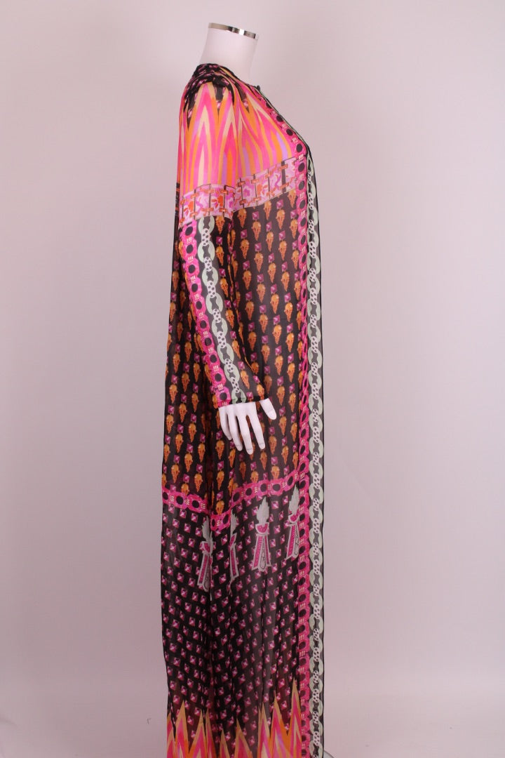 Temperley London Print Kaftan Black/ Pink 8