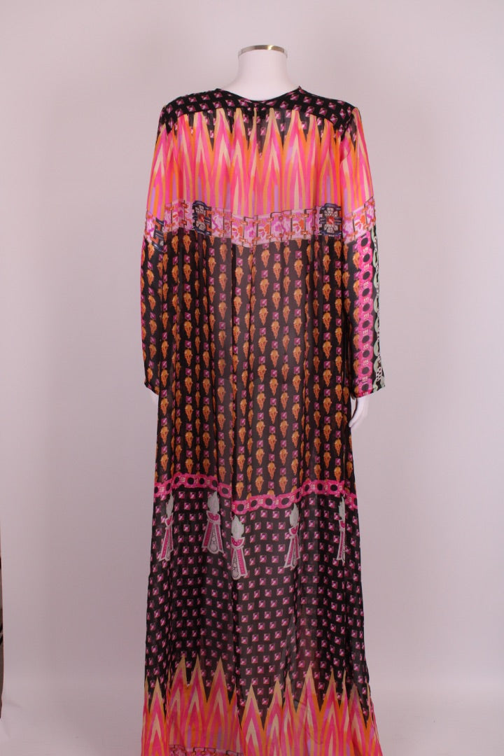 Temperley London Print Kaftan Black/ Pink 8