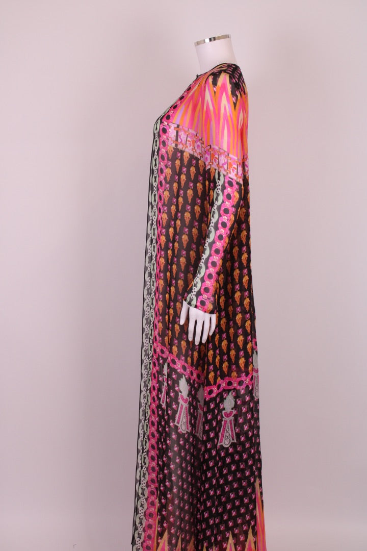 Temperley London Print Kaftan Black/ Pink 8