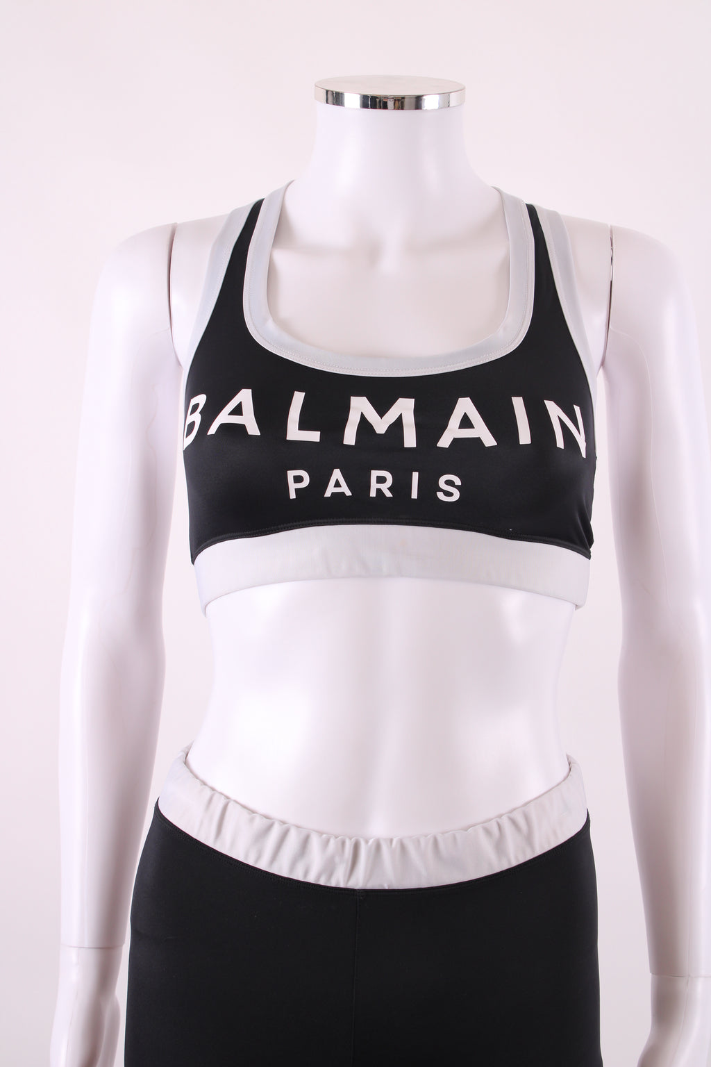 Balmain Crop Top & Leggings Co-ord Black/White 38