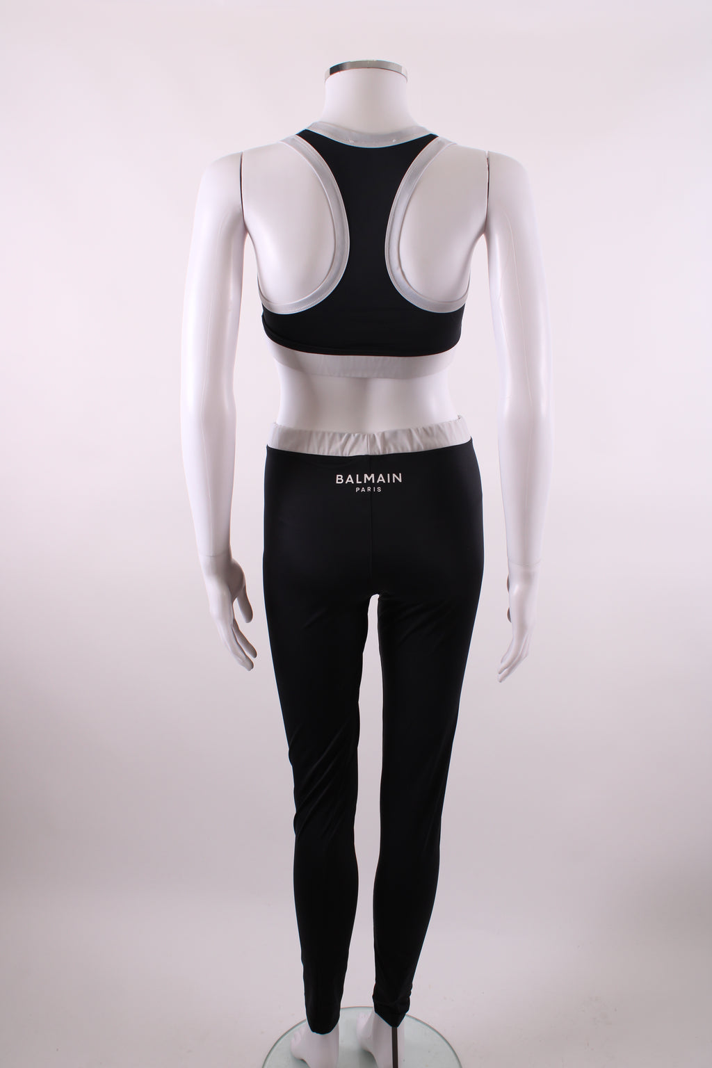 Balmain Crop Top & Leggings Co-ord Black/White 38