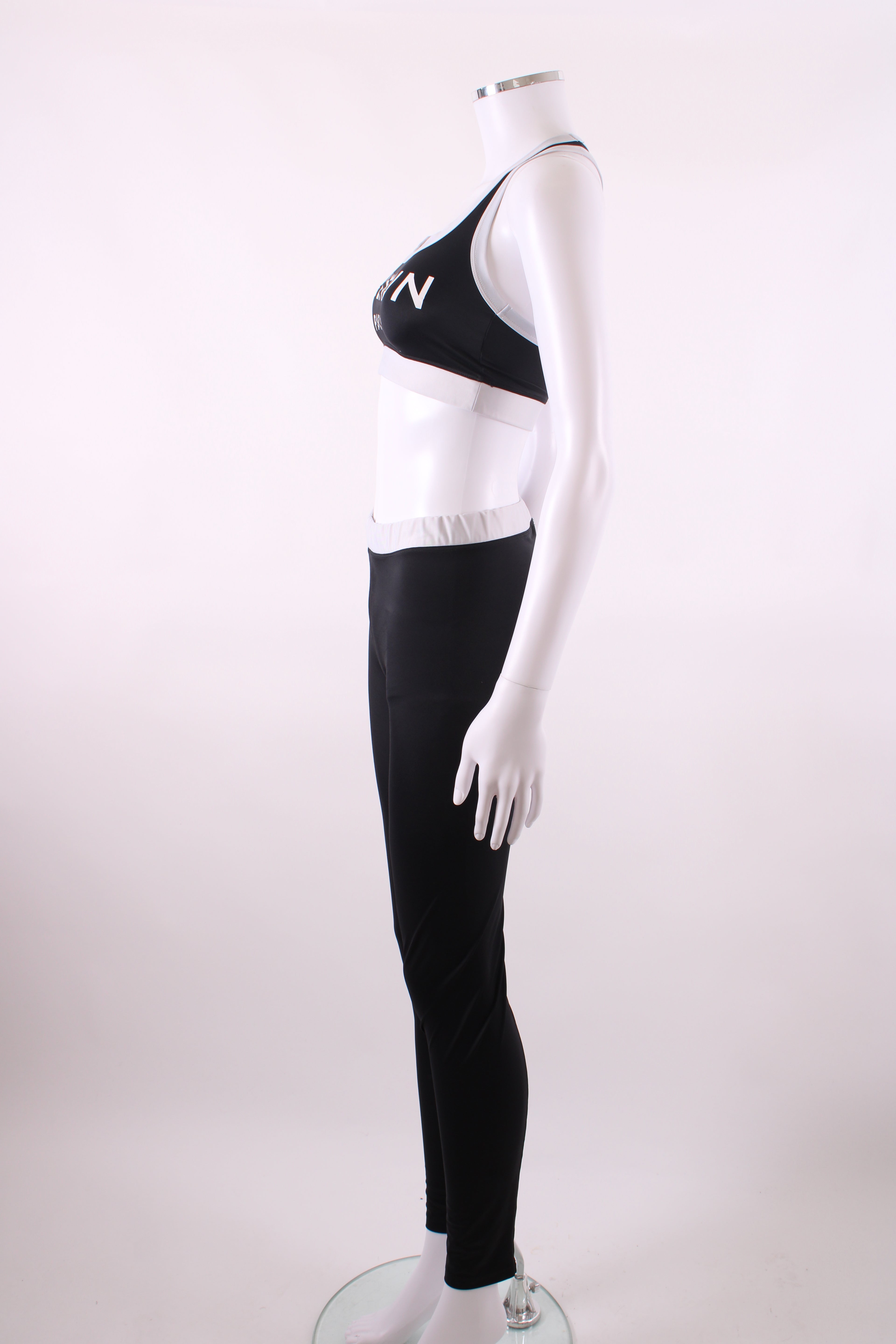 Balmain Crop Top & Leggings Co-ord Black/White 38