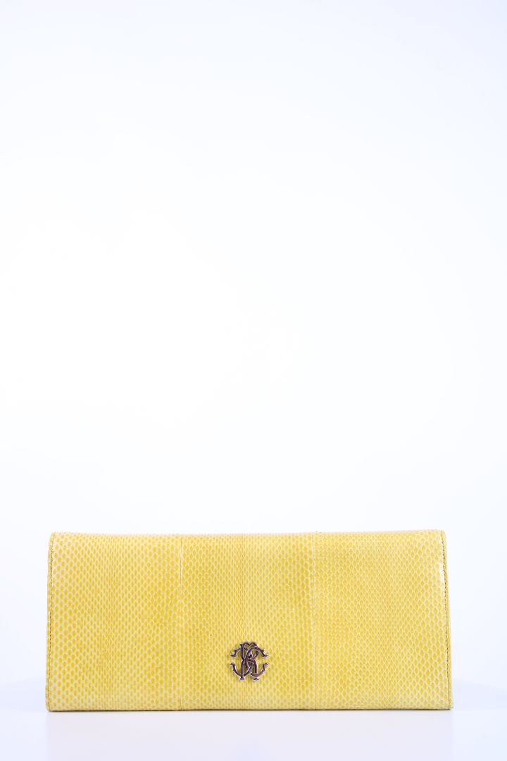 Roberto Cavalli Snakeskin Wallet on Chain Yellow