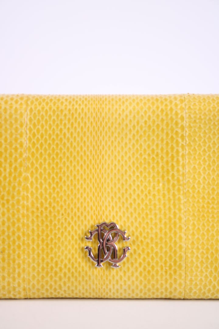 Roberto Cavalli Snakeskin Wallet on Chain Yellow
