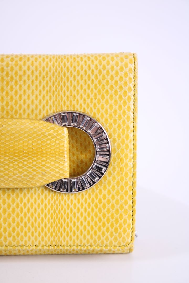 Roberto Cavalli Snakeskin Wallet on Chain Yellow
