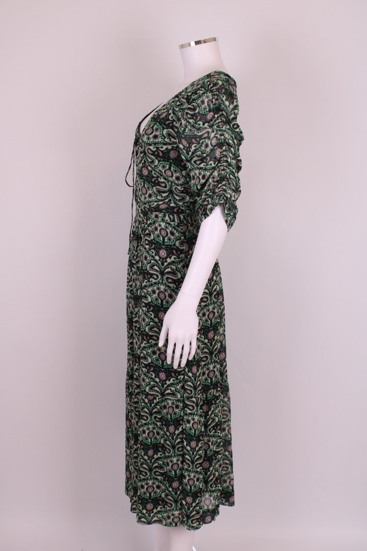 BA&SH S/S Print Dress Green/ Cream M