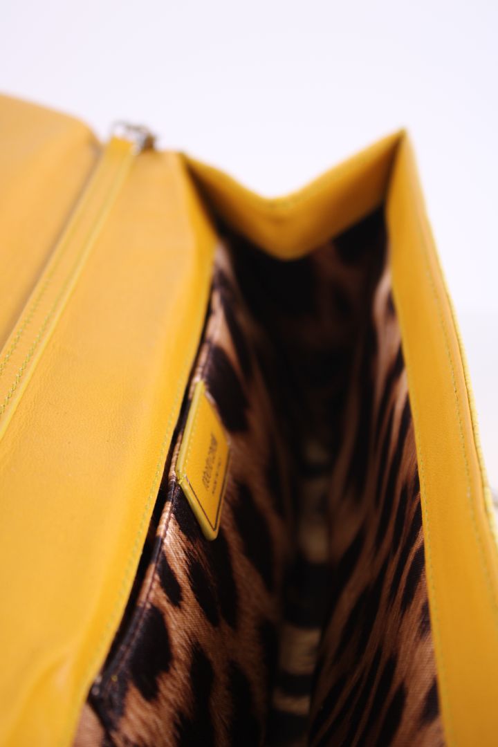 Roberto Cavalli Snakeskin Wallet on Chain Yellow