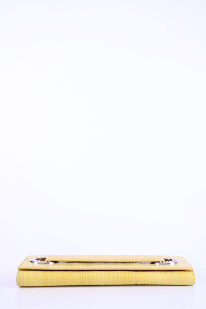 Roberto Cavalli Snakeskin Wallet on Chain Yellow