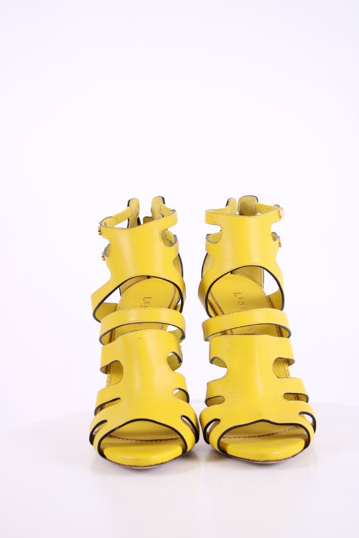 Le Silla Strappy ankle high heels Yellow 38