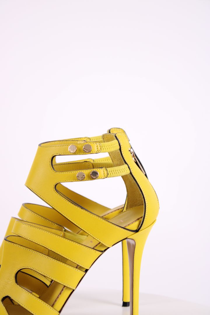 Le Silla Strappy ankle high heels Yellow 38