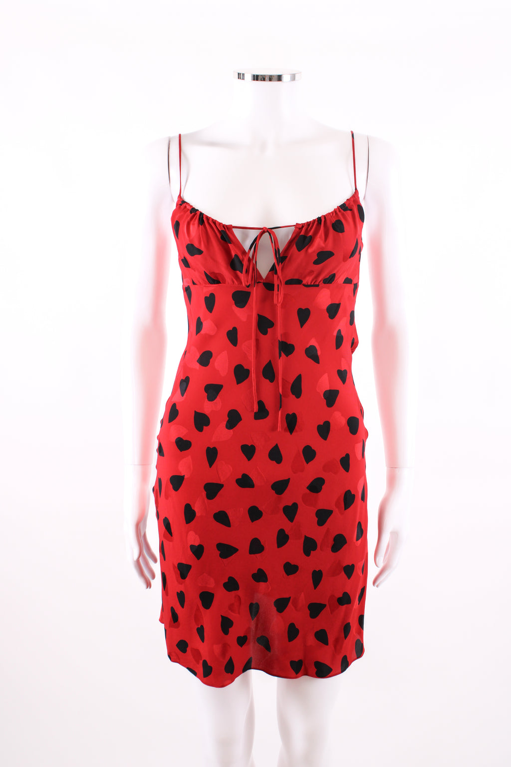 Saint Laurent Heart Print Mini Dress Red 6