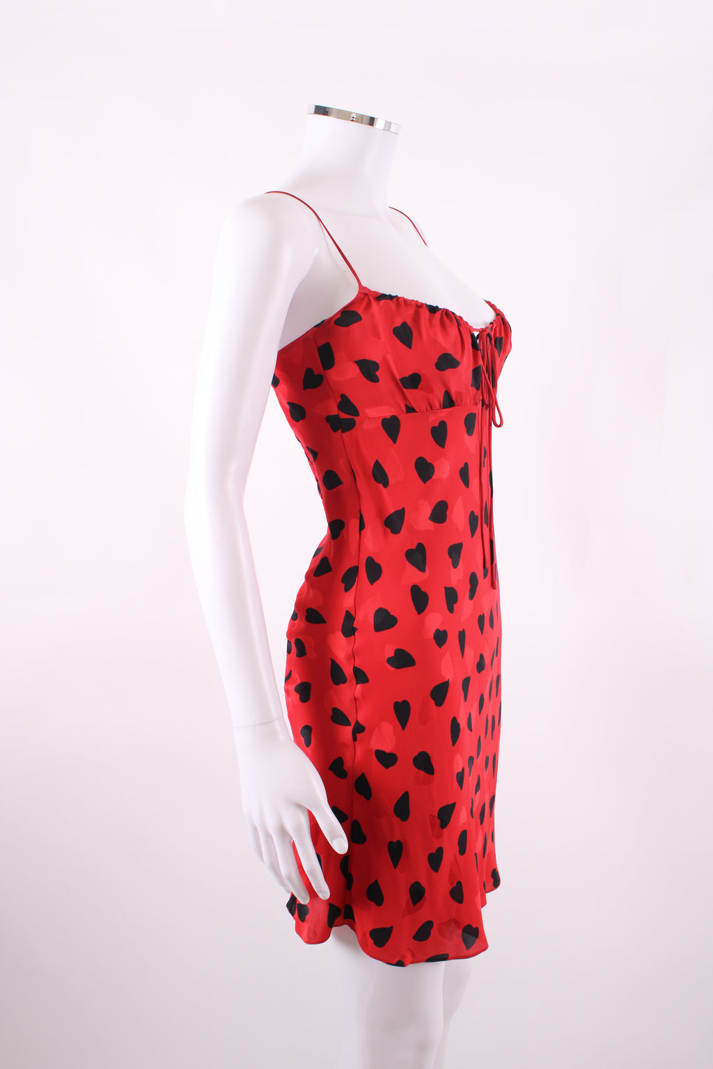 Saint Laurent Heart Print Mini Dress Red 6