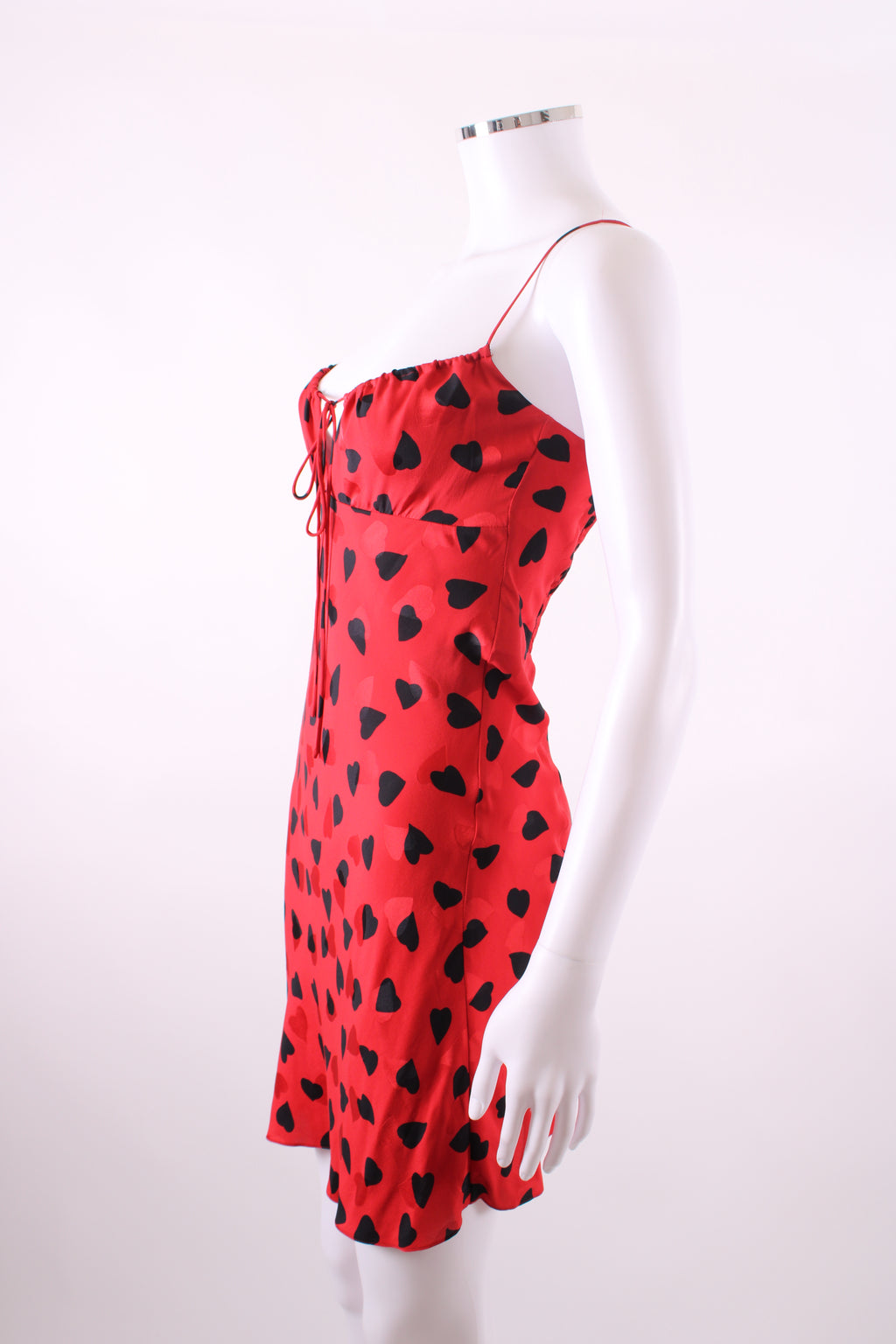 Saint Laurent Heart Print Mini Dress Red 6