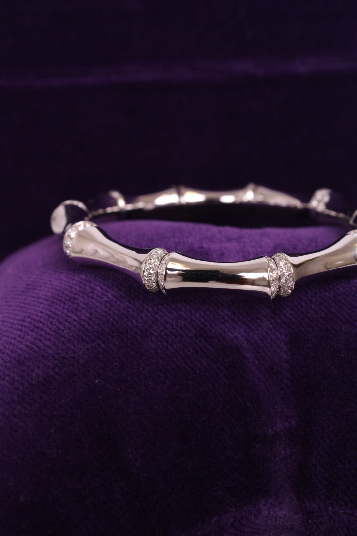Gucci Bamboo 18ct White Gold Diamond Bracelet White Gold/ Diamond