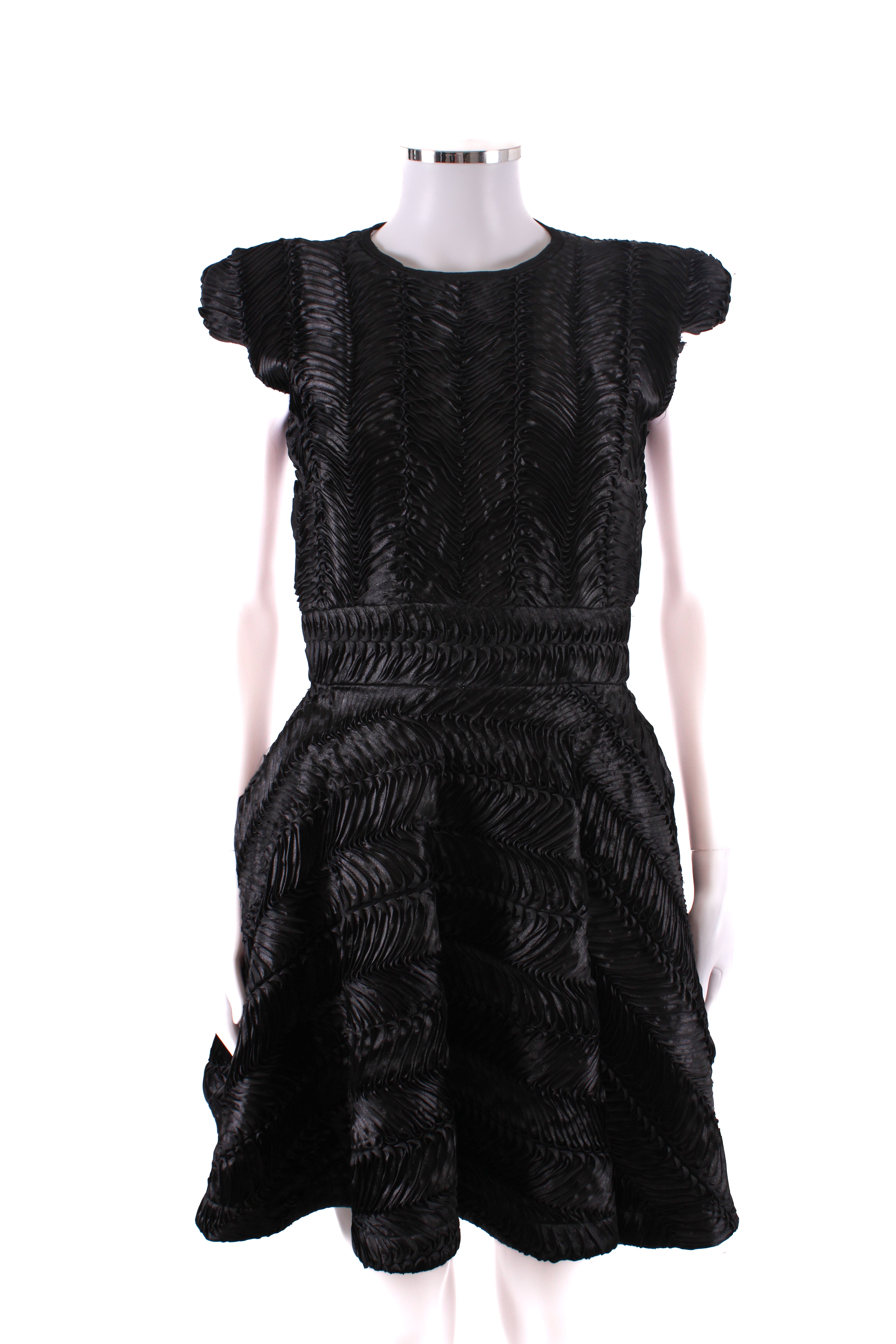 Philip Armstrong Pleat Detail Mini Dress Black 10