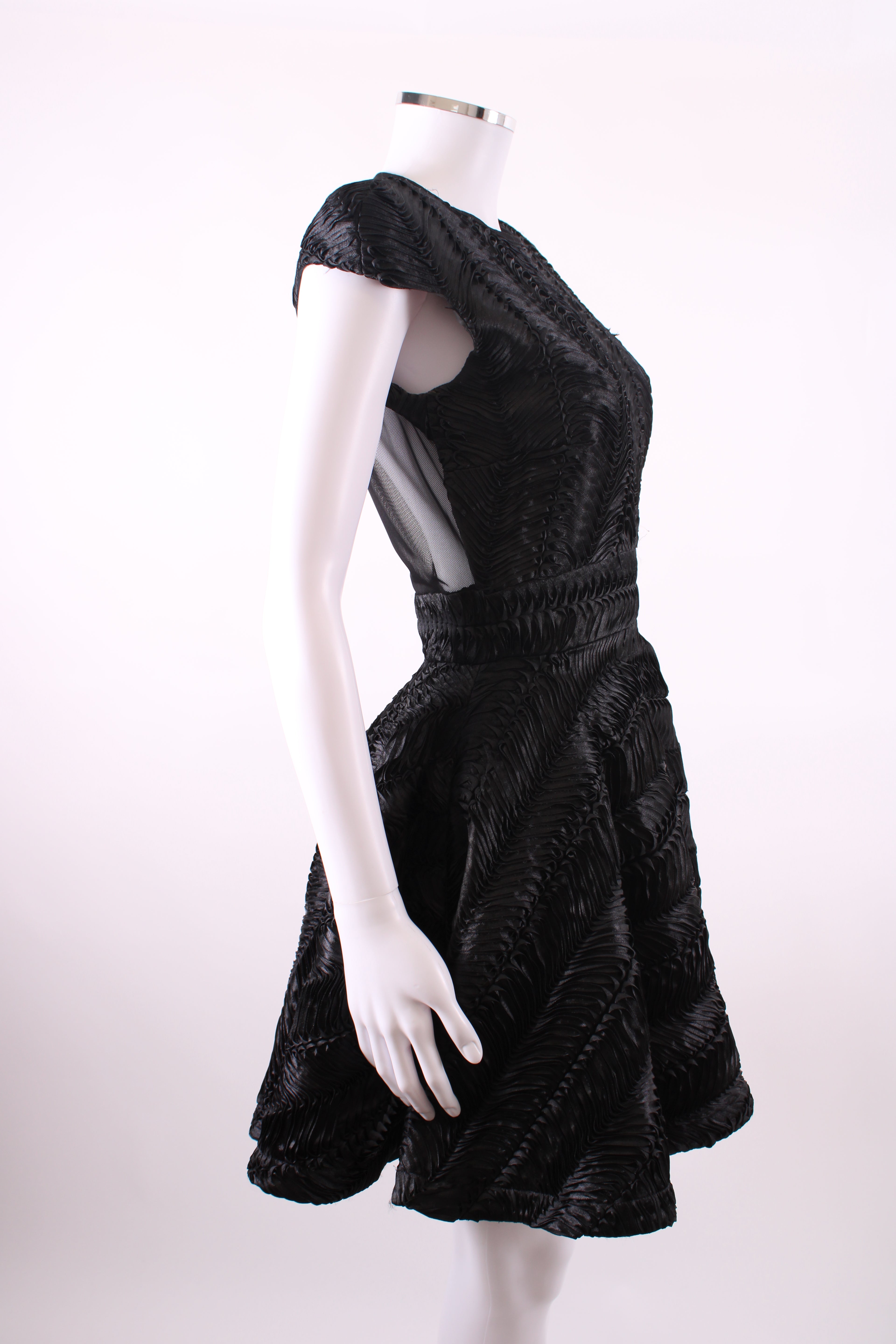 Philip Armstrong Pleat Detail Mini Dress Black 10