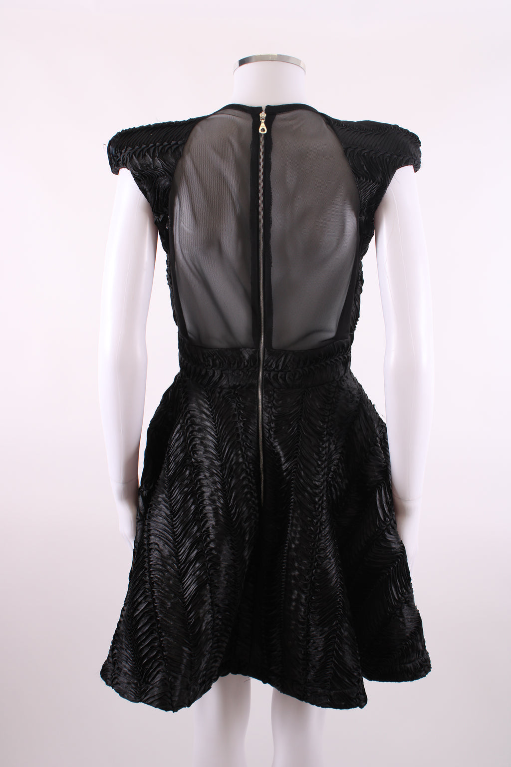 Philip Armstrong Pleat Detail Mini Dress Black 10
