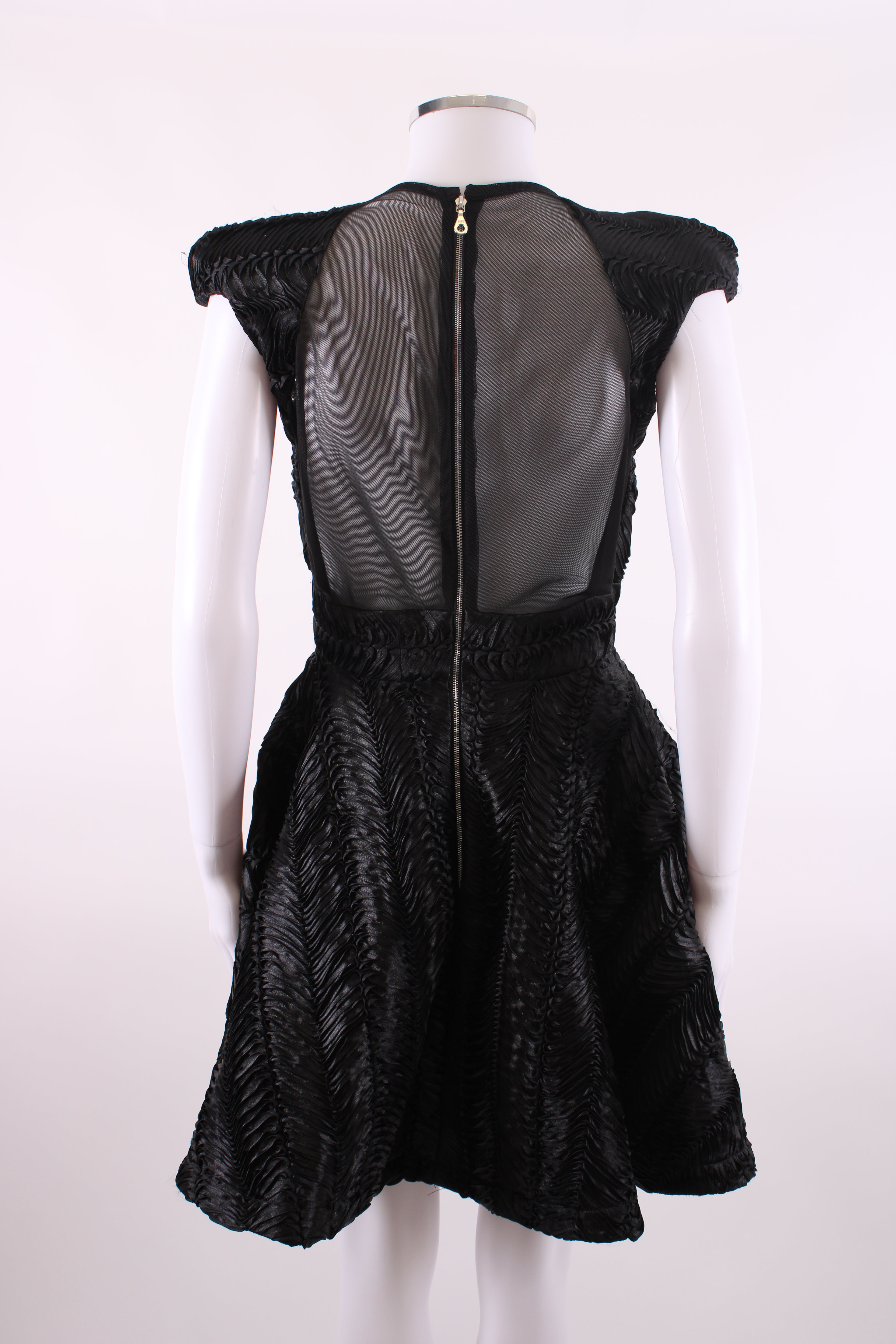 Philip Armstrong Pleat Detail Mini Dress Black 10