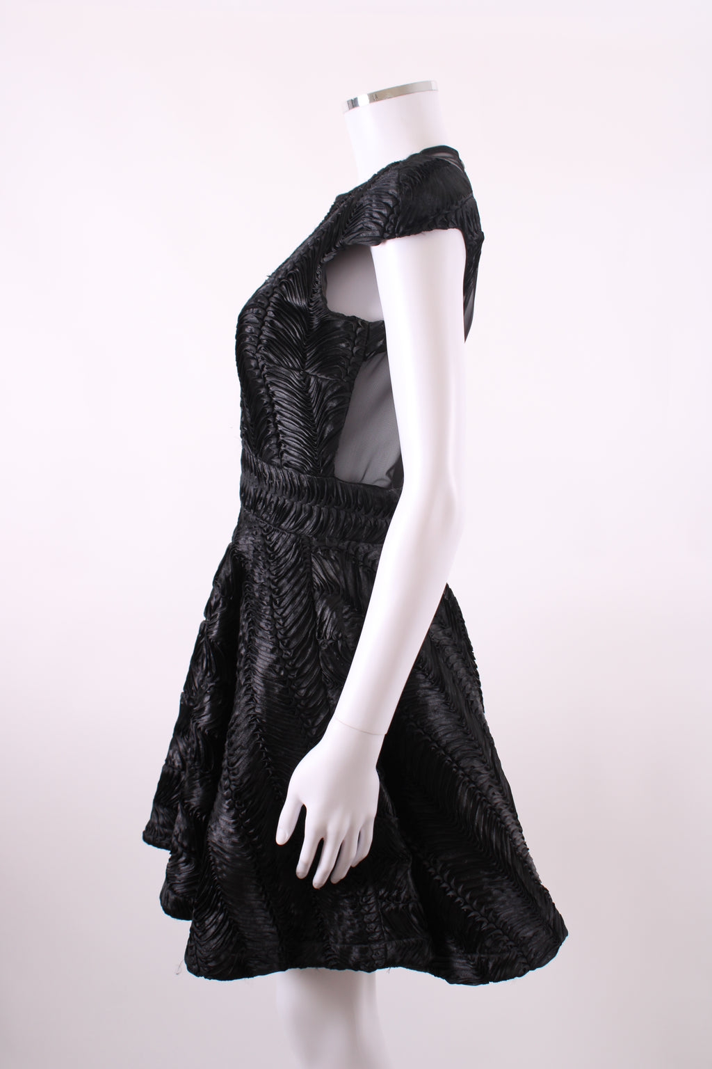 Philip Armstrong Pleat Detail Mini Dress Black 10