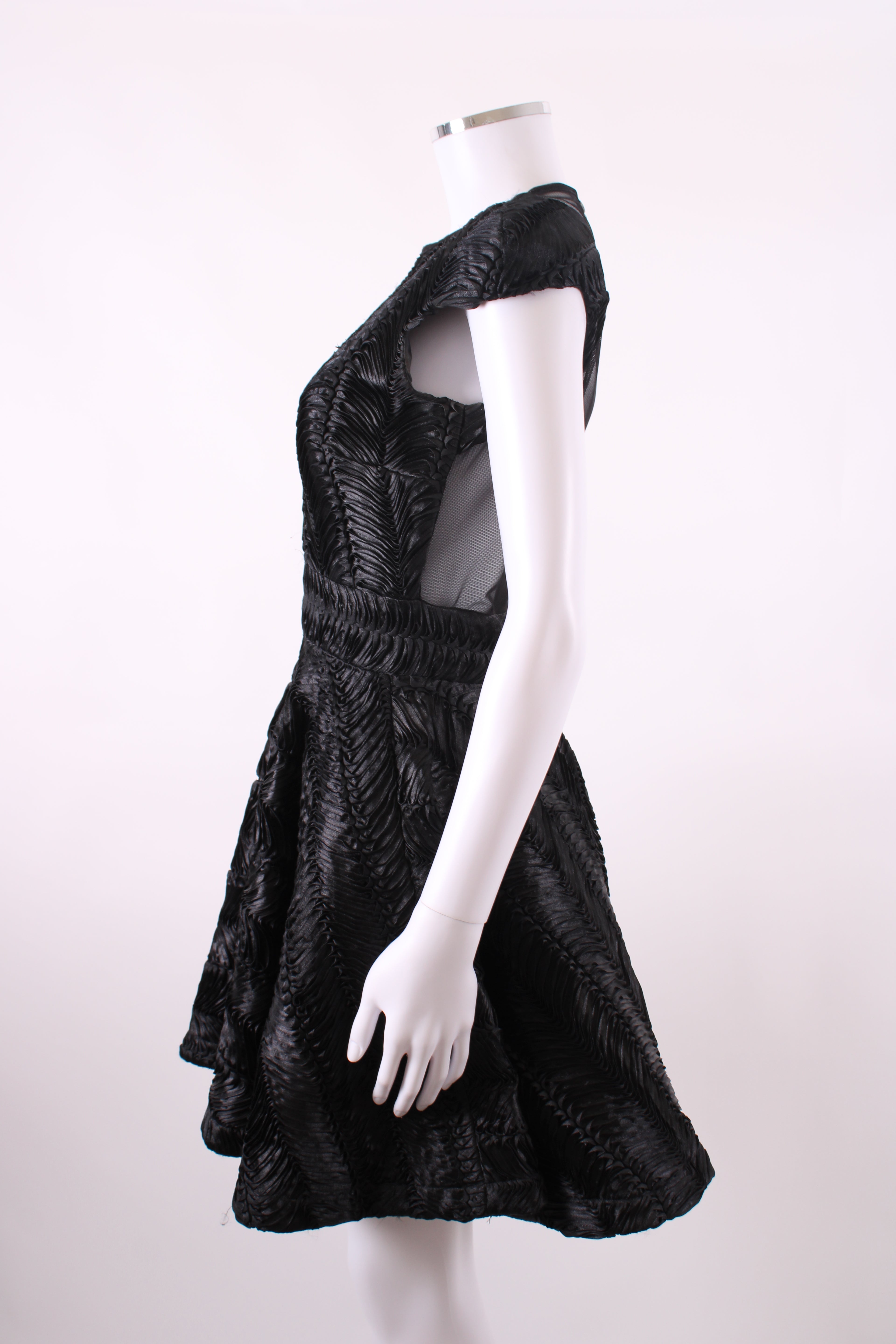 Philip Armstrong Pleat Detail Mini Dress Black 10